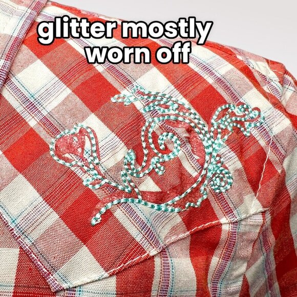 Bit & Bridle Plaid Western Shirt Snap Front Embroidered Yoke Country Cowgirl Sma - Picture 9 of 9